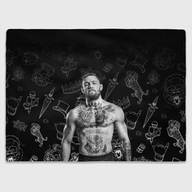 Плед 3D с принтом CONOR McGREGOR. в Кировске, 100% полиэстер | закругленные углы, все края обработаны. Ткань не мнется и не растягивается | Тематика изображения на принте: conor | conor mcgregor | ssru | ufs | бокс | дональд серроне | ирландский боец | конор | конор макгрегор | конор макгрегор vs дональд серроне | макгрегор | профессиональный бокс | смешанные бои