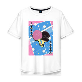 Мужская футболка хлопок Oversize с принтом ping pong в Кировске, 100% хлопок | свободный крой, круглый ворот, “спинка” длиннее передней части | 