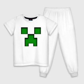 Детская пижама хлопок с принтом MINECRAFT CREEPER в Кировске, 100% хлопок |  брюки и футболка прямого кроя, без карманов, на брюках мягкая резинка на поясе и по низу штанин
 | 