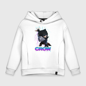 Детское худи Oversize хлопок с принтом Brawl Stars CROW в Кировске, френч-терри — 70% хлопок, 30% полиэстер. Мягкий теплый начес внутри —100% хлопок | боковые карманы, эластичные манжеты и нижняя кромка, капюшон на магнитной кнопке | Тематика изображения на принте: brawl | brawl stars | crow | leon | sally | shark | stars | акула | бравл | бравл старс | браво старс | игра | компьютерная | кров | леон | леон акула | онлайн | старс | шарк