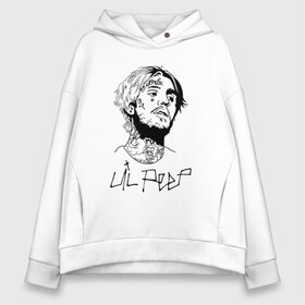 Женское худи Oversize хлопок с принтом LIL PEEP в Кировске, френч-терри — 70% хлопок, 30% полиэстер. Мягкий теплый начес внутри —100% хлопок | боковые карманы, эластичные манжеты и нижняя кромка, капюшон на магнитной кнопке | lil peep | lil prince | pink | зарубежная музыка | лил пип | маленький принц