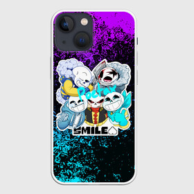 Чехол для iPhone 13 mini с принтом UNDERTALE | АНДЕРТЕЙЛ | САНС в Кировске,  |  | asriel dreemurr | chara | frisk | gaster blaster | heart | sans | undertale | азриэль дримурр | андертейл | гастер | меттатон | санс | сердце | фриск | чара