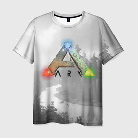 Мужская футболка 3D с принтом Ark Survival Evolved в Кировске, 100% полиэфир | прямой крой, круглый вырез горловины, длина до линии бедер | ark survival evolved | dino | game | динозавр | игры
