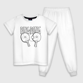 Детская пижама хлопок с принтом пинг понг в Кировске, 100% хлопок |  брюки и футболка прямого кроя, без карманов, на брюках мягкая резинка на поясе и по низу штанин
 | ping pong | настольный теннис | пинг понг | спорт | теннис