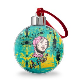 Ёлочный шар с принтом Lil Peep в Кировске, Пластик | Диаметр: 77 мм | lil | peep | автор | модель | певец | рэпер | хип хоп | эмо рэп.