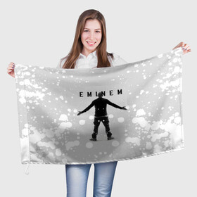 Флаг 3D с принтом EMINEM | ЭМИНЕМ (Z) в Кировске, 100% полиэстер | плотность ткани — 95 г/м2, размер — 67 х 109 см. Принт наносится с одной стороны | eminem | rap | зарубежный реп | реп | эминем