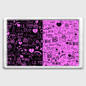 Магнит 45*70 с принтом LIL PEEP LOGOBOMBING BLACK PINK в Кировске, Пластик | Размер: 78*52 мм; Размер печати: 70*45 | lil peep | lil prince | pink | зарубежная музыка | лил пип | маленький принц