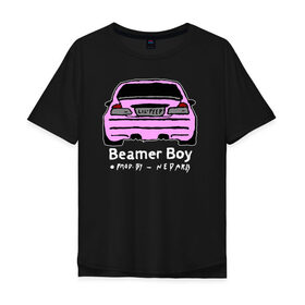 Мужская футболка хлопок Oversize с принтом LIL PEEP BEAMER BOY в Кировске, 100% хлопок | свободный крой, круглый ворот, “спинка” длиннее передней части | 