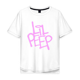 Мужская футболка хлопок Oversize с принтом LIL PEEP в Кировске, 100% хлопок | свободный крой, круглый ворот, “спинка” длиннее передней части | lil peep | lil prince | pink | зарубежная музыка | лил пип | маленький принц