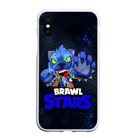 Чехол для iPhone XS Max матовый с принтом Brawl Stars Blue Hex в Кировске, Силикон | Область печати: задняя сторона чехла, без боковых панелей | brawl | brawl st | brawl stars | colt | dynamike | game | hex | leon | logo | mobo | poco | shelly | stars | бравл | динамайк | игра | игры | кольт | леон | лого | мобильные игры | надпись | поко | старс | шелли