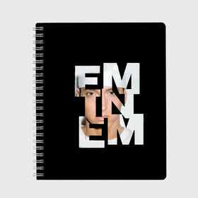 Тетрадь с принтом Eminem в Кировске, 100% бумага | 48 листов, плотность листов — 60 г/м2, плотность картонной обложки — 250 г/м2. Листы скреплены сбоку удобной пружинной спиралью. Уголки страниц и обложки скругленные. Цвет линий — светло-серый
 | eminem | актёр | композитор | музыкант | продюсер | рэпер | эминем