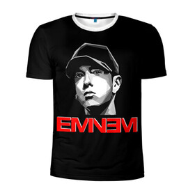 Мужская футболка 3D спортивная с принтом Eminem в Кировске, 100% полиэстер с улучшенными характеристиками | приталенный силуэт, круглая горловина, широкие плечи, сужается к линии бедра | eminem | evil | ken kaniff | marshall bruce mathers iii | mm | rap | slim shady | маршалл брюс мэтерс iii | рэп | рэп рок | хип хоп | хорроркор | эминем