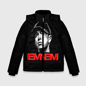 Зимняя куртка для мальчиков 3D с принтом Eminem в Кировске, ткань верха — 100% полиэстер; подклад — 100% полиэстер, утеплитель — 100% полиэстер | длина ниже бедра, удлиненная спинка, воротник стойка и отстегивающийся капюшон. Есть боковые карманы с листочкой на кнопках, утяжки по низу изделия и внутренний карман на молнии. 

Предусмотрены светоотражающий принт на спинке, радужный светоотражающий элемент на пуллере молнии и на резинке для утяжки | Тематика изображения на принте: eminem | evil | ken kaniff | marshall bruce mathers iii | mm | rap | slim shady | маршалл брюс мэтерс iii | рэп | рэп рок | хип хоп | хорроркор | эминем