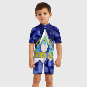 Детский купальный костюм 3D с принтом ICE KING в Кировске, Полиэстер 85%, Спандекс 15% | застежка на молнии на спине | Тематика изображения на принте: ice king | vdpartat | время приключений | ледяной король