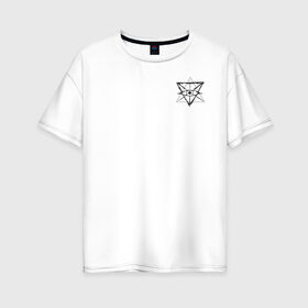 Женская футболка хлопок Oversize с принтом OKO в Кировске, 100% хлопок | свободный крой, круглый ворот, спущенный рукав, длина до линии бедер
 | око | пирамида