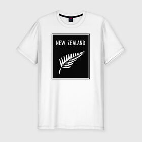 Мужская футболка хлопок Slim с принтом Регби. Новая Зеландия в Кировске, 92% хлопок, 8% лайкра | приталенный силуэт, круглый вырез ворота, длина до линии бедра, короткий рукав | rugby | регби | спорт | футбол
