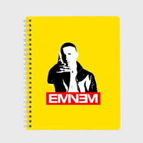 Тетрадь с принтом Eminem в Кировске, 100% бумага | 48 листов, плотность листов — 60 г/м2, плотность картонной обложки — 250 г/м2. Листы скреплены сбоку удобной пружинной спиралью. Уголки страниц и обложки скругленные. Цвет линий — светло-серый
 | Тематика изображения на принте: eminem | evil | ken kaniff | marshall bruce mathers iii | mm | rap | slim shady | маршалл брюс мэтерс iii | рэп | рэп рок | хип хоп | хорроркор | эминем