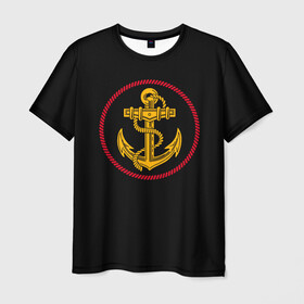 Мужская футболка 3D с принтом ВМФ в Кировске, 100% полиэфир | прямой крой, круглый вырез горловины, длина до линии бедер | army | russia | water | армия | вмф | вода | военный | канат | капитан | корабль | море | морская пехота | моряк | мужик | мужчина | пехота | россия | символ | солдат | флот | якорь