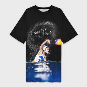 Платье-футболка 3D с принтом Water polo в Кировске,  |  | polo | water polo | вода | водное поло | водный спорт | плавание | пловец | поло | спорт