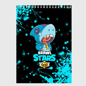 Скетчбук с принтом BRAWL STARS LEON SHARK в Кировске, 100% бумага
 | 48 листов, плотность листов — 100 г/м2, плотность картонной обложки — 250 г/м2. Листы скреплены сверху удобной пружинной спиралью | bib | brawl stars | colt | crow | el brown | leon | leon shark | max | moba | sally leon | shark | акула | берли | биби | бравл старс | браун | ворон | жанр | игра | кольт | леон | леон акула | макс | нита | шелли