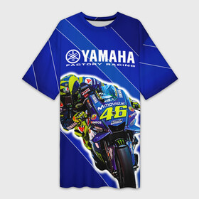 Платье-футболка 3D с принтом Valentino Rossi в Кировске,  |  | bike | bikes | moto | moto gp | motogp | rossi | vale | valentino rossi | yamaha | yamaha motogp | байкер | вале | валентино росси | мото | мото гп | мотогонки | мотогп | мотоцикл | мотоциклист | мотоциклы | росси