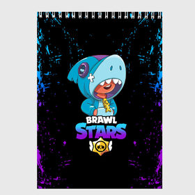 Скетчбук с принтом BRAWL STARS LEON SHARK в Кировске, 100% бумага
 | 48 листов, плотность листов — 100 г/м2, плотность картонной обложки — 250 г/м2. Листы скреплены сверху удобной пружинной спиралью | bib | brawl stars | colt | crow | el brown | leon | leon shark | max | moba | sally leon | shark | акула | берли | биби | бравл старс | браун | ворон | жанр | игра | кольт | леон | леон акула | макс | нита | шелли