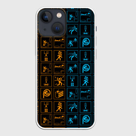 Чехол для iPhone 13 mini с принтом PORTAL ICONS | ПОРТАЛ ИКОНКИ в Кировске,  |  | aperture laboratories | glados | portal | portal 2 | valve | гладос | портал | портал 2 | челл