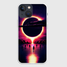 Чехол для iPhone 13 mini с принтом Retrowave   bleeding sun в Кировске,  |  | cosmos | dark all day | gunship | retro wave | retrowave | stars