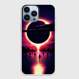 Чехол для iPhone 13 Pro Max с принтом Retrowave   bleeding sun в Кировске,  |  | Тематика изображения на принте: cosmos | dark all day | gunship | retro wave | retrowave | stars