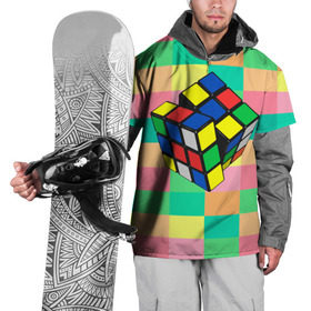Накидка на куртку 3D с принтом Кубик Рубика в Кировске, 100% полиэстер |  | игра | интеллект | куб | кубик | рубик | ум
