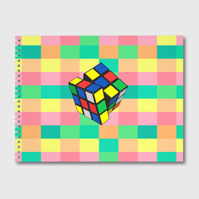 Альбом для рисования с принтом Кубик Рубика в Кировске, 100% бумага
 | матовая бумага, плотность 200 мг. | игра | интеллект | куб | кубик | рубик | ум