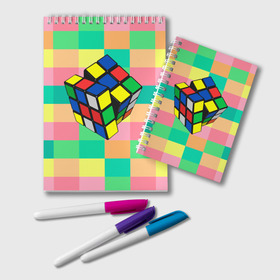 Блокнот с принтом Кубик Рубика в Кировске, 100% бумага | 48 листов, плотность листов — 60 г/м2, плотность картонной обложки — 250 г/м2. Листы скреплены удобной пружинной спиралью. Цвет линий — светло-серый
 | игра | интеллект | куб | кубик | рубик | ум