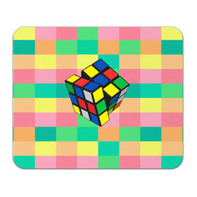 Коврик для мышки прямоугольный с принтом Кубик Рубика в Кировске, натуральный каучук | размер 230 х 185 мм; запечатка лицевой стороны | Тематика изображения на принте: игра | интеллект | куб | кубик | рубик | ум