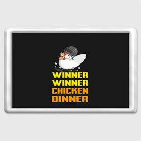 Магнит 45*70 с принтом Winner Chicken Dinner в Кировске, Пластик | Размер: 78*52 мм; Размер печати: 70*45 | asia | battle | chicken | dinner | duo | epic | guide | lucky | map | miramar | mobile | mortal | pro | royale | solo | winner | битва | лут | пабг | пубг | стрим | топ