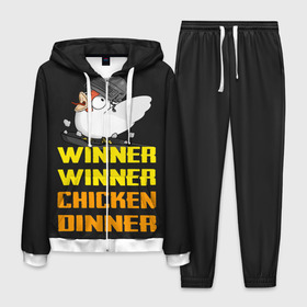 Мужской костюм 3D с принтом Winner Chicken Dinner в Кировске, 100% полиэстер | Манжеты и пояс оформлены тканевой резинкой, двухслойный капюшон со шнурком для регулировки, карманы спереди | asia | battle | chicken | dinner | duo | epic | guide | lucky | map | miramar | mobile | mortal | pro | royale | solo | winner | битва | лут | пабг | пубг | стрим | топ
