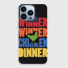 Чехол для iPhone 13 Pro с принтом Winner Chicken Dinner в Кировске,  |  | Тематика изображения на принте: asia | battle | chicken | dinner | duo | epic | guide | lucky | map | miramar | mobile | mortal | pro | royale | solo | winner | битва | лут | пабг | пубг | стрим | топ