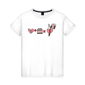 Женская футболка хлопок с принтом NUTELLA в Кировске, 100% хлопок | прямой крой, круглый вырез горловины, длина до линии бедер, слегка спущенное плечо | 14 февраля | антивалентин | день святого  валентина | любовь | подарок