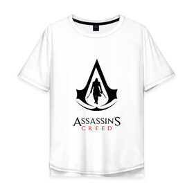 Мужская футболка хлопок Oversize с принтом ASSASSINS CREED. в Кировске, 100% хлопок | свободный крой, круглый ворот, “спинка” длиннее передней части | slayer | асасин | ассасин крид | ассассин | тамплиеры