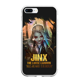 Чехол для iPhone 7Plus/8 Plus матовый с принтом Jinx в Кировске, Силикон | Область печати: задняя сторона чехла, без боковых панелей | jinx | kda | league | lol | moba | pentakill | riot | rise | rus | skins | варвик | варус | воин | легенд | лига | лол | маг | стрелок | танк | чемпион