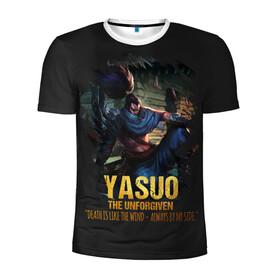 Мужская футболка 3D спортивная с принтом Yasuo в Кировске, 100% полиэстер с улучшенными характеристиками | приталенный силуэт, круглая горловина, широкие плечи, сужается к линии бедра | jinx | kda | league | lol | moba | pentakill | riot | rise | rus | skins | варвик | варус | воин | легенд | лига | лол | маг | стрелок | танк | чемпион