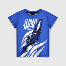 Детская футболка 3D с принтом Jump master в Кировске, 100% гипоаллергенный полиэфир | прямой крой, круглый вырез горловины, длина до линии бедер, чуть спущенное плечо, ткань немного тянется | cliff diving | dive | diving | swimming | плавание | прыжки в воду | спорт