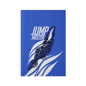 Обложка для паспорта матовая кожа с принтом Jump master в Кировске, натуральная матовая кожа | размер 19,3 х 13,7 см; прозрачные пластиковые крепления | cliff diving | dive | diving | swimming | плавание | прыжки в воду | спорт