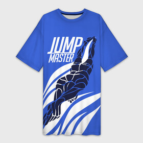 Платье-футболка 3D с принтом Jump master в Кировске,  |  | cliff diving | dive | diving | swimming | плавание | прыжки в воду | спорт