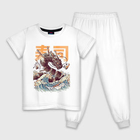 Детская пижама хлопок с принтом Суши-зила, Китайский дракон в Кировске, 100% хлопок |  брюки и футболка прямого кроя, без карманов, на брюках мягкая резинка на поясе и по низу штанин
 | 