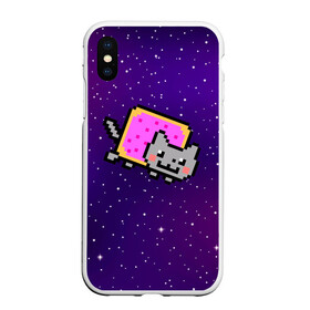 Чехол для iPhone XS Max матовый с принтом Nyan Cat в Кировске, Силикон | Область печати: задняя сторона чехла, без боковых панелей | cat | meme | nyan cat | space | youtube | животное | звезды | интернет | космос | кошка | мем | прикол | радуга | юмор | ютуб