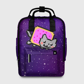 Женский рюкзак 3D с принтом Nyan Cat в Кировске, 100% полиэстер | лямки с регулируемой длиной, сверху ручки, чтобы рюкзак нести как сумку. Основное отделение закрывается на молнию, как и внешний карман. Внутри два дополнительных кармана, один из которых закрывается на молнию. По бокам два дополнительных кармашка, куда поместится маленькая бутылочка
 | cat | meme | nyan cat | space | youtube | животное | звезды | интернет | космос | кошка | мем | прикол | радуга | юмор | ютуб