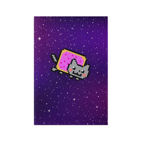 Обложка для паспорта матовая кожа с принтом Nyan Cat в Кировске, натуральная матовая кожа | размер 19,3 х 13,7 см; прозрачные пластиковые крепления | Тематика изображения на принте: cat | meme | nyan cat | space | youtube | животное | звезды | интернет | космос | кошка | мем | прикол | радуга | юмор | ютуб