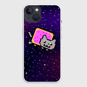Чехол для iPhone 13 с принтом Nyan Cat в Кировске,  |  | cat | meme | nyan cat | space | youtube | животное | звезды | интернет | космос | кошка | мем | прикол | радуга | юмор | ютуб