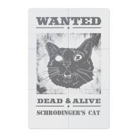 Магнитный плакат 2Х3 с принтом schrodingers cat в Кировске, Полимерный материал с магнитным слоем | 6 деталей размером 9*9 см | Тематика изображения на принте: cat | dead | schrodingers cat | wanted | кот | кот шредингера | котик | котэ | розыск