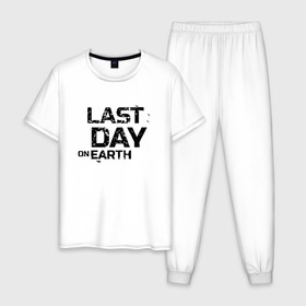 Мужская пижама хлопок с принтом Last Day On Earth в Кировске, 100% хлопок | брюки и футболка прямого кроя, без карманов, на брюках мягкая резинка на поясе и по низу штанин
 | 
